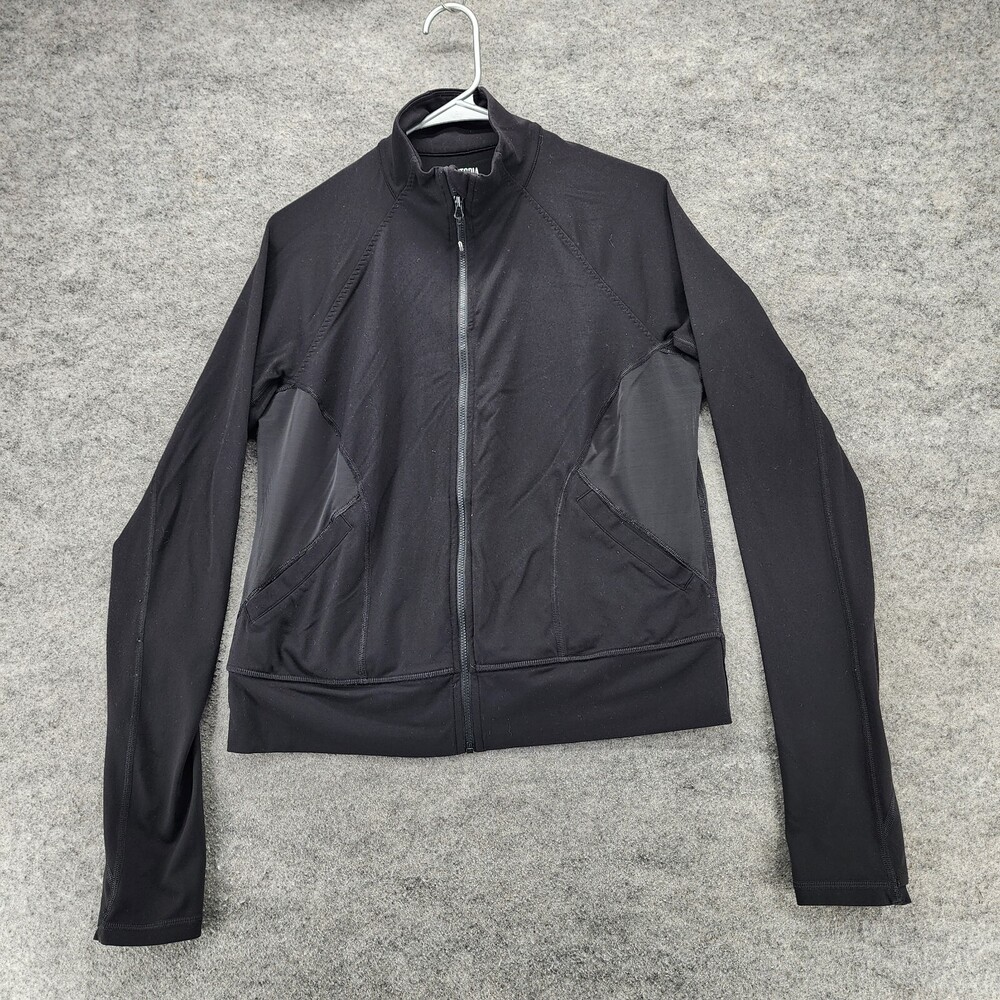 Victoria Secret Sport Jacket Womens Small Full Zip Long Sleeve Black